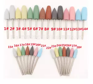 10 pulidores dentales de goma de silicona de 2,35 mm cabezales de molienda de base de vástago - Imagen 1 de 13