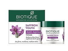 Biotique Saffron Youth Anti-Ageing Cream Reduces fine lines, dark Spots 50g