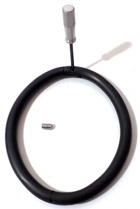 Tobillera de acero inoxidable negra mate con bloqueo elíptico de 9,5 "8 mm, pulsera - Imagen 1 de 4
