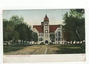 Vintage Postcard School House Elkhorn WI Wisconsin - Picture 1 of 2