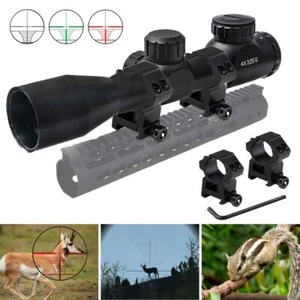 4x32EG Riflescope Red/Green Crosshair Sight Scope Hunting Sniper 20mm Rail Mount - Picture 1 of 10