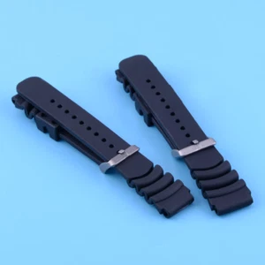 Gummi Sportarm Uhrenarmband 20MM/22MM Schwarz für Seiko Scuba Diver Eingestellt - Picture 1 of 6