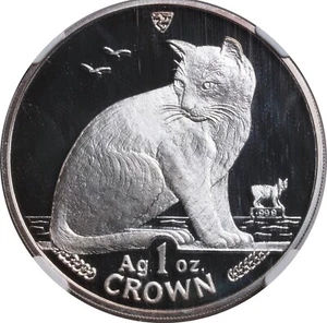 1990, Isle of Man. Proof Silver 1 Crown Coin. New York Alley Cat. NGC PF-69 UC! - Picture 1 of 3