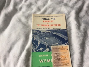 1962 FA CUP FINAL SPURS TOTTENHAM HOTSPUR V BURNLEY + MATCH TICKET 13 - Picture 1 of 1