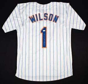 Mookie Wilson Signed New York Mets Pinstriped Jersey (JSA COA) 1986 World Champs - Picture 1 of 7