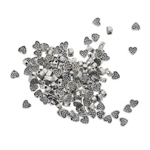 100x Alloy Heart Shape Loose Spacer Beads for DIY Necklace Bracelet Earrings - Picture 1 of 10