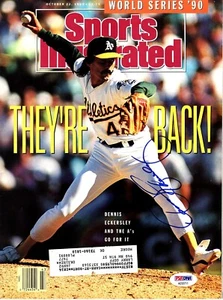 DENNIS ECKERSLEY Signed 1990 SPORTS ILLUSTRATED  MAGAZINE" PSA/DNA #AE93711 - Picture 1 of 3