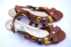 Michael Kors Strappy Kitten Heel Sandals Women's Size 7.5 M Leather Multicolor - Picture 1 of 8