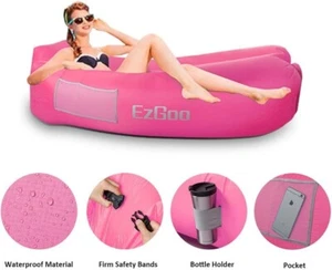 Inflatable Lounger Waterproof Nylon Air Sofa for Pool, Beach Traveling, Camping - Picture 1 of 7