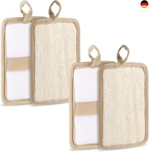 Ouligay 4 Stück Natürlicher Peeling Luffa Schwamm Körper, Luffa Duschschwamm, Lo - Bild 1 von 8