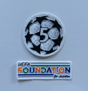 2021/22 UEFA Champions League patch set Barcelona UEFA Foundation for Children - Picture 1 of 4