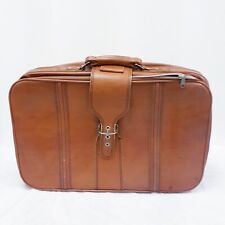 Sears Vintage Brown Leather Travel Luggage Carry On Suitcase Model Rn 9003