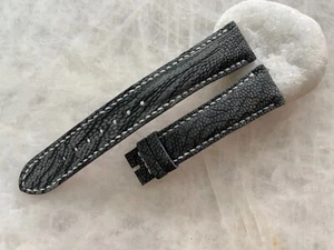 Cinturino orologio imbottito in vera pelle di struzzo grigio 20mm/16mm - Foto 1 di 1