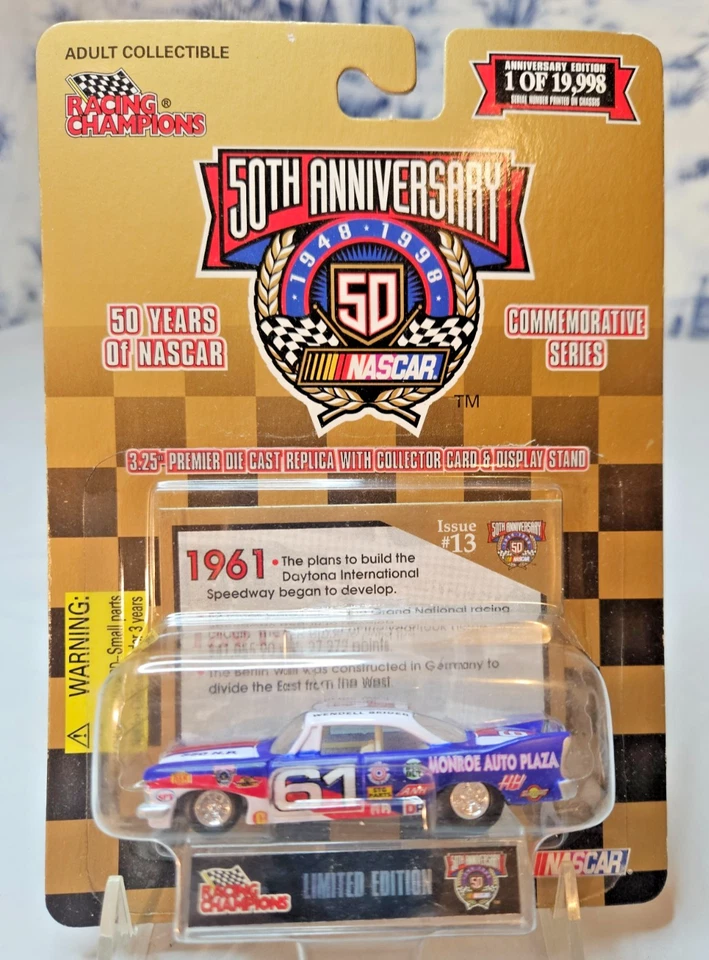 1998 NASCAR 50th Anniversary, Wendell Brider #61, 1960 Plymouth, литая модель 1:64 - Изображение 1 из 1