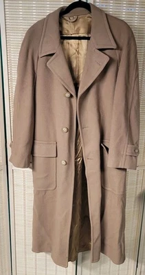 Vintage Christian Dior Monsieur  100% Wool Overcoat Trench Tan Beige Belt  - Image 1 of 4