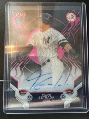 2019 Topps High Tek - High Tek Autographs Thairo Estrada #HTA-TE Pink /75... - Image 1 of 2
