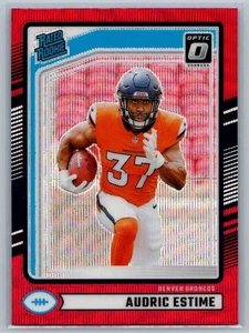 Donruss Optic Preview 2024 Audric Estime #335 ROOKIE RC Red Wave Prizm - Imagen 1 de 2