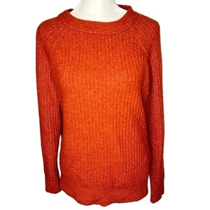 Vero Moda Burnt Orange Red Ribbed Light Soft Stretch Knit Sweater Women's Small - Picture 1 of 7