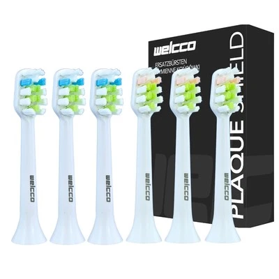 WELCCO Ersatzbürstenköpfe kompatibel mit Silk'n SonicSmile PLUS DCA03/25300154 6 S