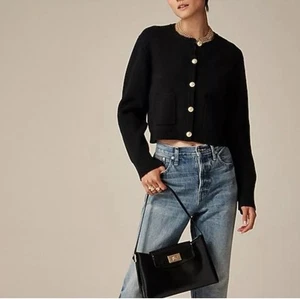 J Crew Emilie Pocket Sweater Lady Cardigan Jacke BQ197 Damen XXL schwarz - Bild 1 von 8