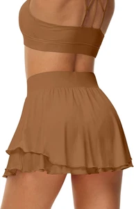 Women'S Athletic Tennis Skirts with Pockets 13In Ruffle Golf Running Workout Ice - Picture 1 of 12