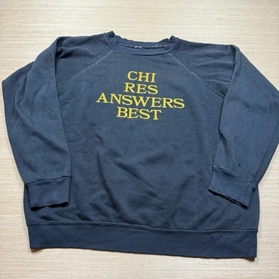 Sudadera negra vintage años 80 raglán desteñida XL Chi Res Chicago Foto 1 de 4