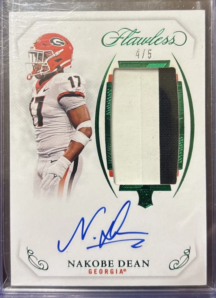 Nakobe Dean 2022 Panini Flawless Collegiate Emerald /5 Georgia Bulldogs - Image 1 of 3