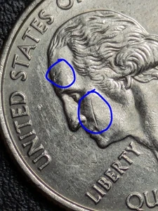 2004-P 25c Wisconsin State Quarter Error Heavily Struck Through Grease Object - Picture 1 of 22