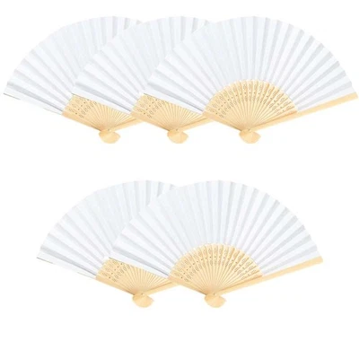 纸扇折叠手扇婚礼礼物派对礼物DIY绘画竹扇 — 第 1/4 张图片