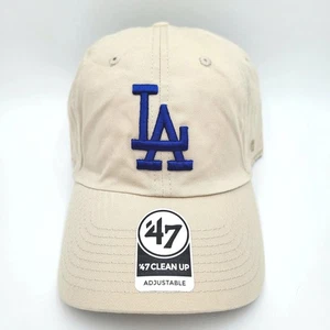Los Angeles Dodgers '47 Brand Khaki Clean Up Adjustable Dad Hat NEW - Picture 1 of 5