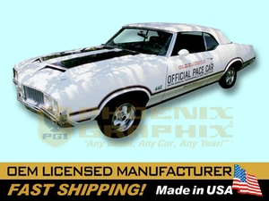 1970 Oldsmobile Cutlass 442 Indy 500 Pace Car Door Decals Kit - Picture 1 of 1