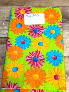 Bright Floral Fabric With Multi-Color Daisies 36" X 32.5" For Crafting Sewing & - Picture 1 of 2