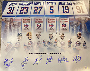 New York Islanders Legends Retired Number 6x Signed Auto 16x20 Photo PSA COA