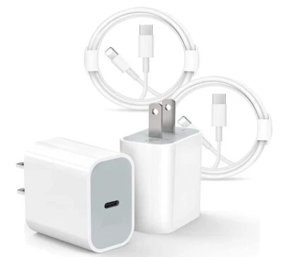 2-Pack Super Fast Charger Type C For iPhone 14 13 12 11 Pro Max Xs XR 8 7 6 Plus - Image 1 of 4