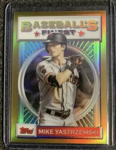 2020 Topps Finest Flashbacks Mike Yastrzemski Gold Refractor 43/50! - Picture 1 of 2