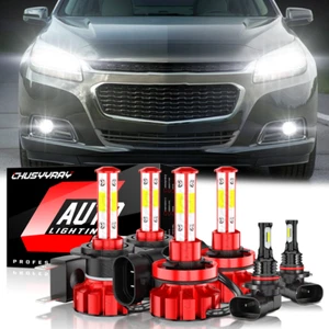 For Chevy Malibu 2013 2014 2015 LED Headlight High Low Fog Light Bulb Combo Kit - Picture 1 of 19