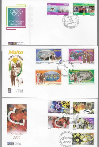 MALTA 2000. 10 DIFFERENT FIRST DAY COVERS. SG. 1161 - 1189.  (7214) Cover