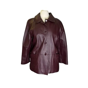 Salon Studio Haband Womens Leather Jacket Oxblood Red Western Cowgirl Rancher - Picture 1 of 5