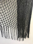 Black sparkly Lacy long Scarf Shawl Crochet Party Evening prom