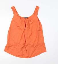 Et Vous Womens Orange Polyester Basic Tank Size 12 Round Neck