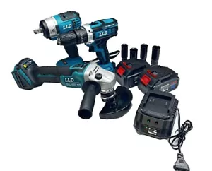 Kit 3 in 1 Trapano Avvitatore + Avvitatore a Impulsi + Smerigliatrice 2 Batteria - Foto 1 di 5