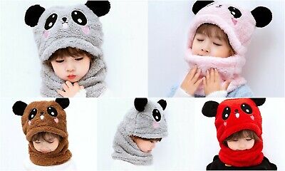 Cappello Da Snood Bambino Bambina Panda Sciarpa Scalda Collo Rosa Grigio Rosso Bambini Costume Fantastico • 11.33€