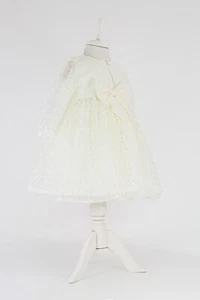 Vestido de bautizo para bebé niña con superposición de encaje - edades 0 a 12 meses - Imagen 1 de 7