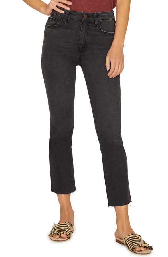 Sanctuary Modern High Rise Raw Hem Capri Jeans Black Size 29