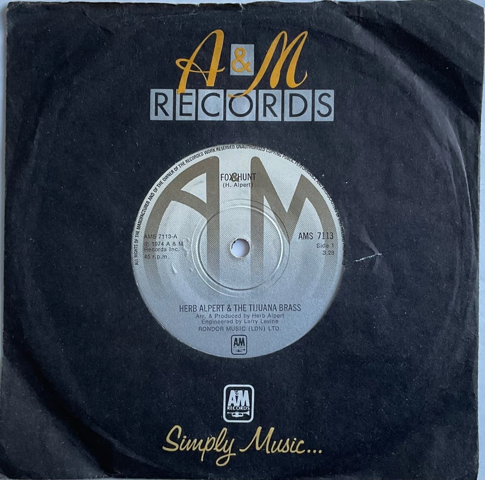 Herb Alpert & The Tijuana Brass - Fox Hunt - 7” Vinyl Single - Image 1 of 3