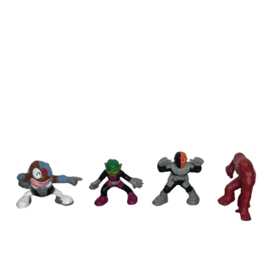 Teen Titans Action Figure Lot Bandai Mini Figure Cyborg Beast Boy Slade Plasmus - Image 1 of 4