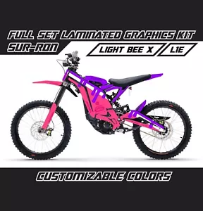 SUR RON Light Bee X Drip Style Violet Pink Full Graphics Kit Decals Stickers Set - Picture 1 of 2