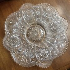 Vintage 13" Sandwich Cake Plate Daisy Button Clear by IMPERIAL GLASS-OHIO