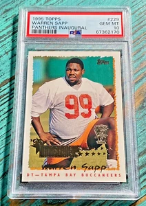 Warren Sapp Bucs HOF 1995 Topps Panthers Inaugural #229 Rookie RC PSA 10 Pop 24 - Bild 1 von 2