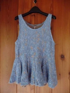 New Free People Knit Top Peplum Size M - Picture 1 of 4